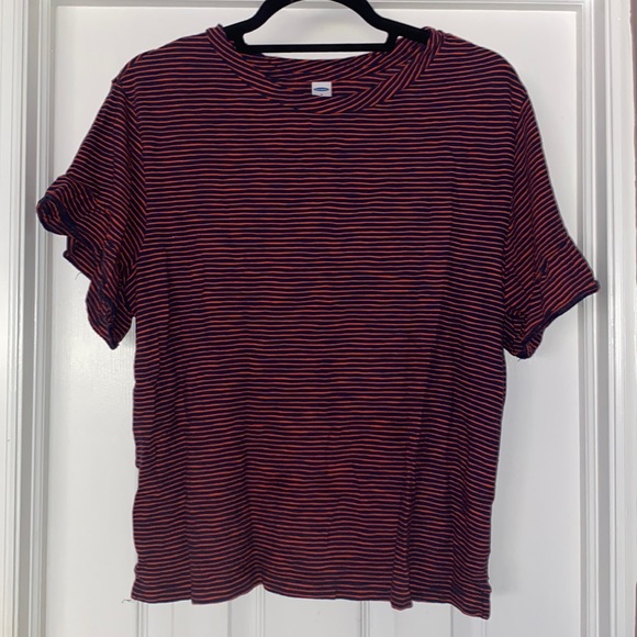 OLD NAVY Red and Navy Blue Stripped Top - MEDIUM - Picture 1 of 4
